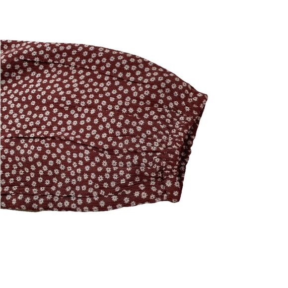Abercrombie & Fitch Romper Floral Boho Split Back Maroon Sz S Festival Bloomcore - Picture 7 of 16